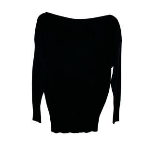Express Long Sleeve Boat Neck Sweater XS Black Pullover Classic Capsule